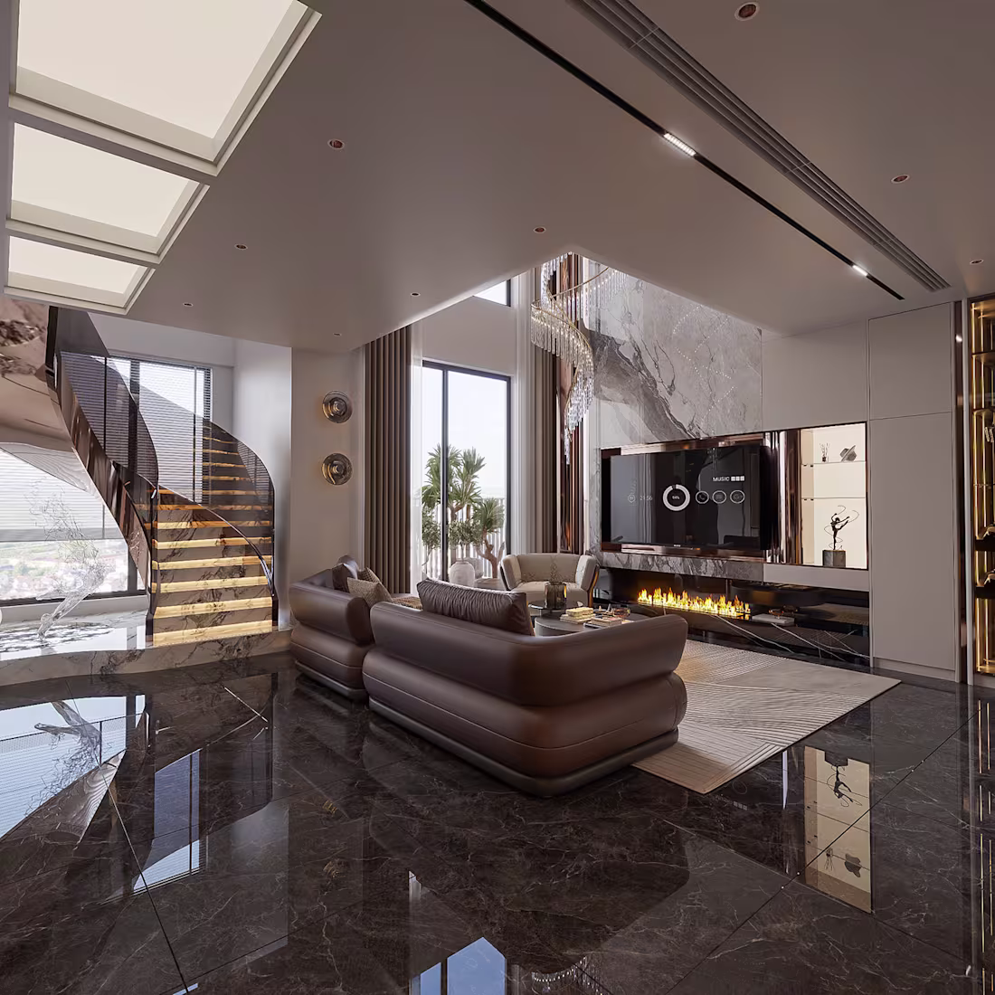 Cover image for Photorealistic 3D Luxury Living Room Visualization