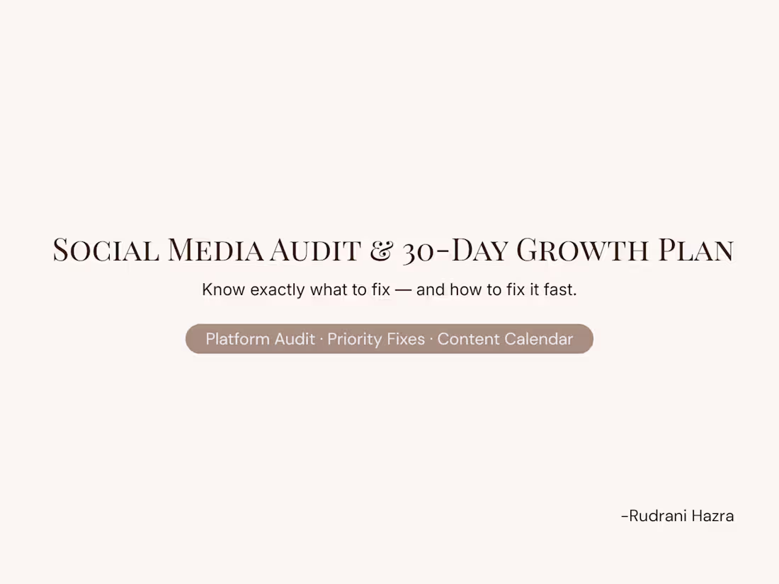 Cover image for Social Media Audit & 30-Day Growth Plan