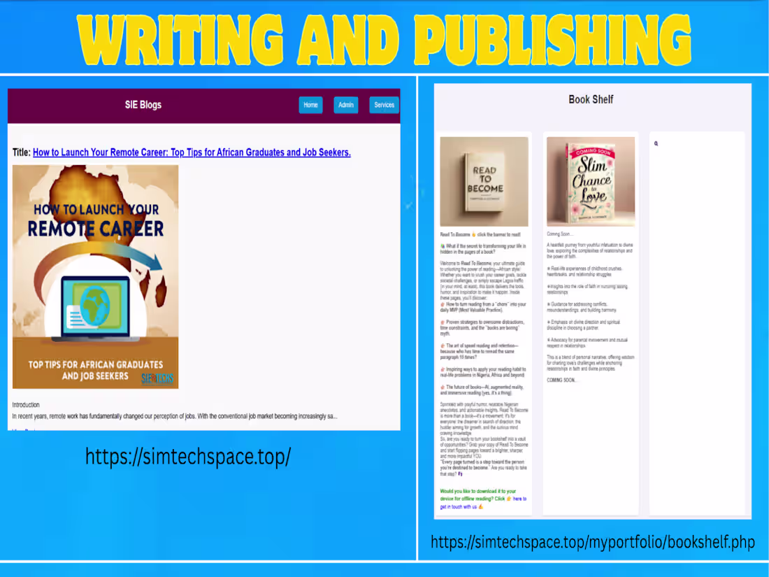 Cover image for Writing and Publishing: Blogs, E-book, article, Non-fiction,etc