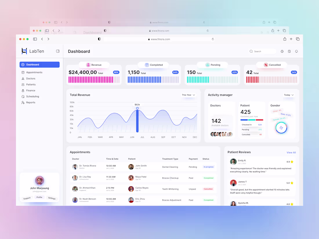 Cover image for Intuitive Admin Dashboard for Real-Time Healthcare Tracking