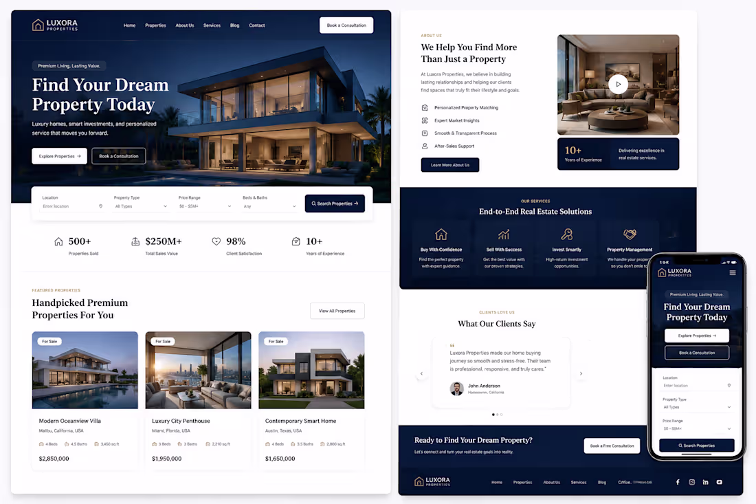 Cover image for Designed a premium, modern real