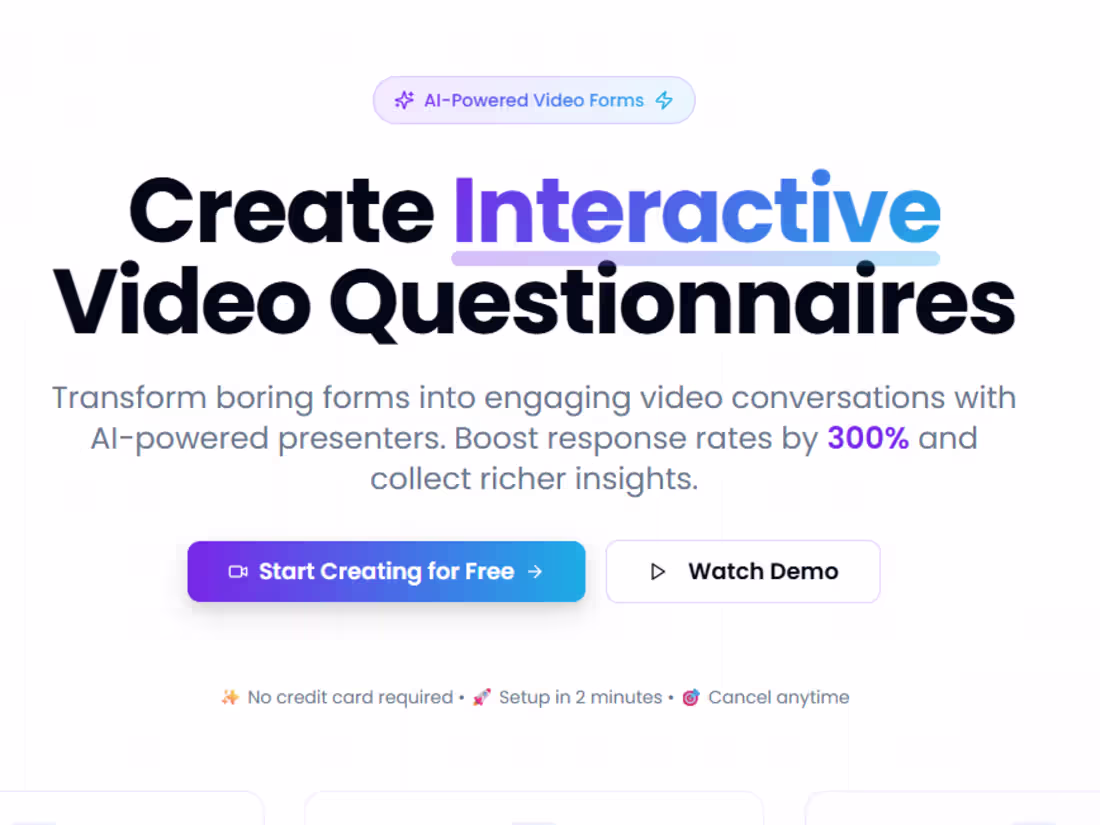 Cover image for VideoForm AI - Interactive Video Questionnaires