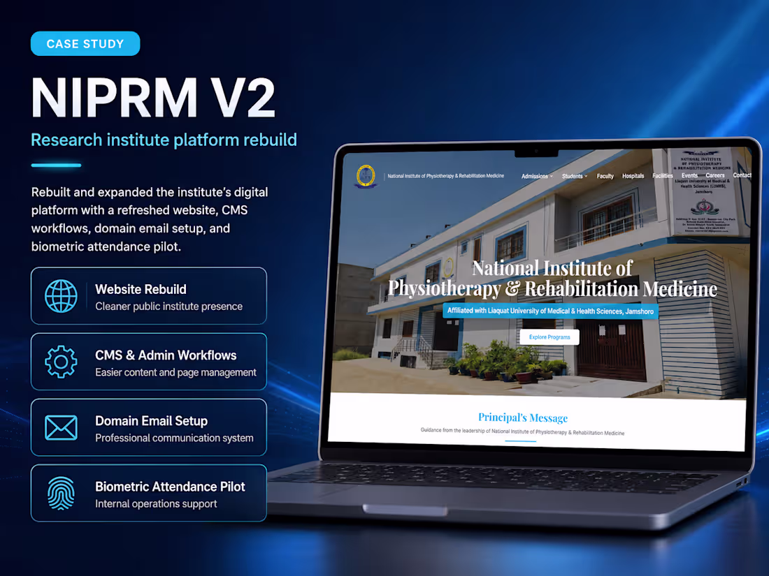 Cover image for NIPRM V2 — Website, CMS & Biometric Attendance System