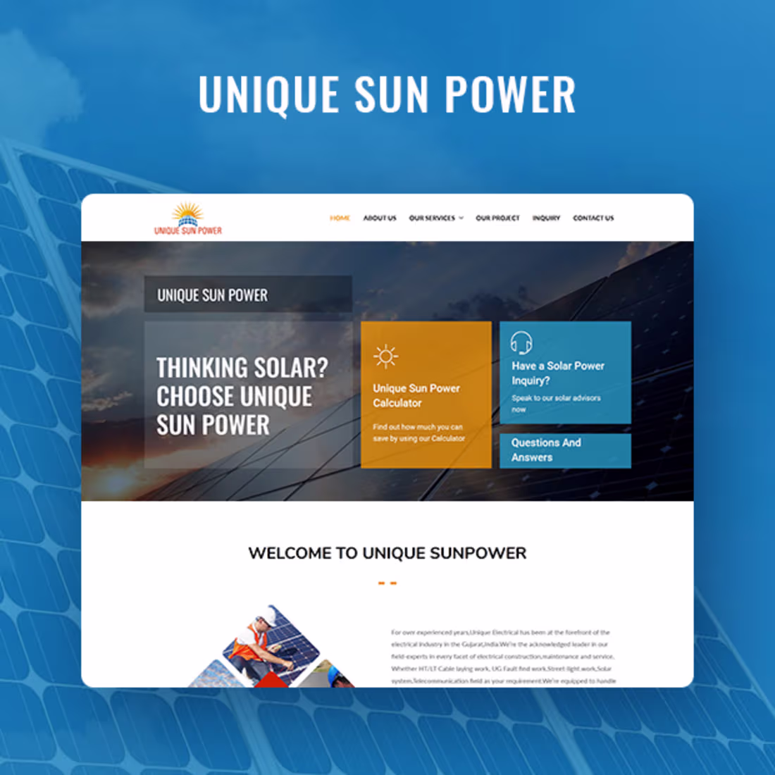 Cover image for Solar Industry WordPress Website for Small Business