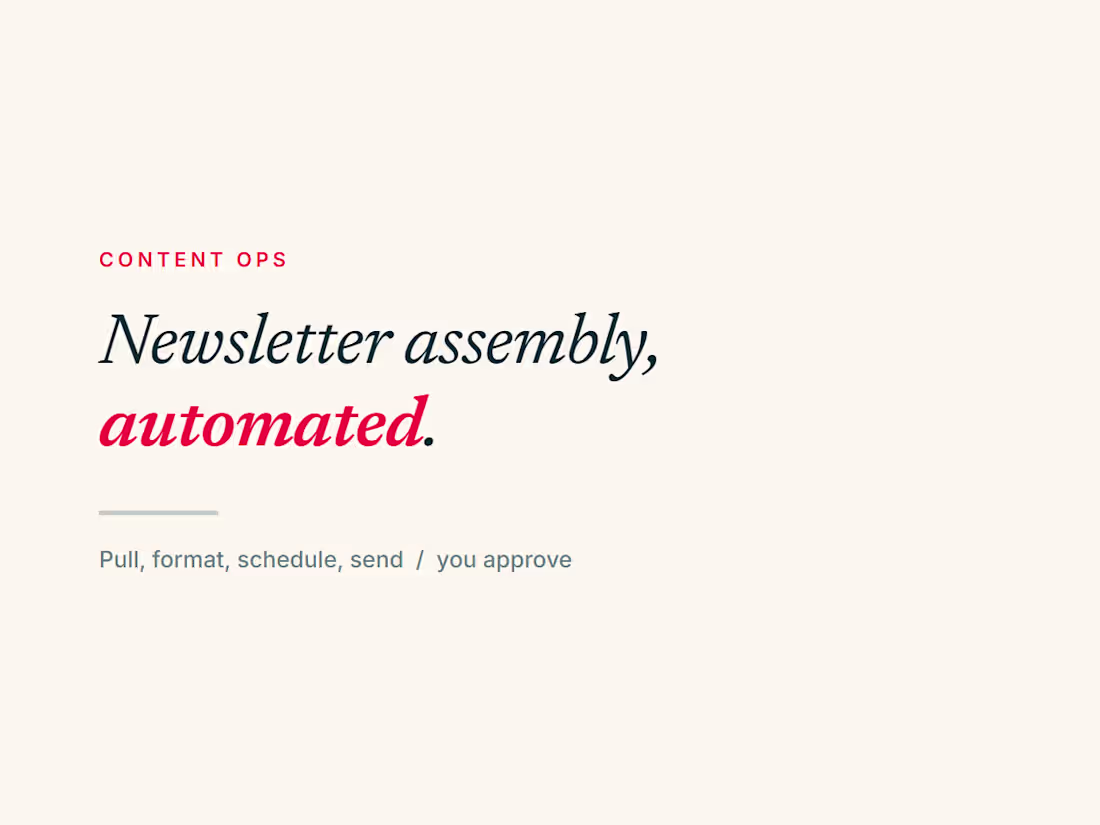 Cover image for Newsletter automation, built on your existing tools