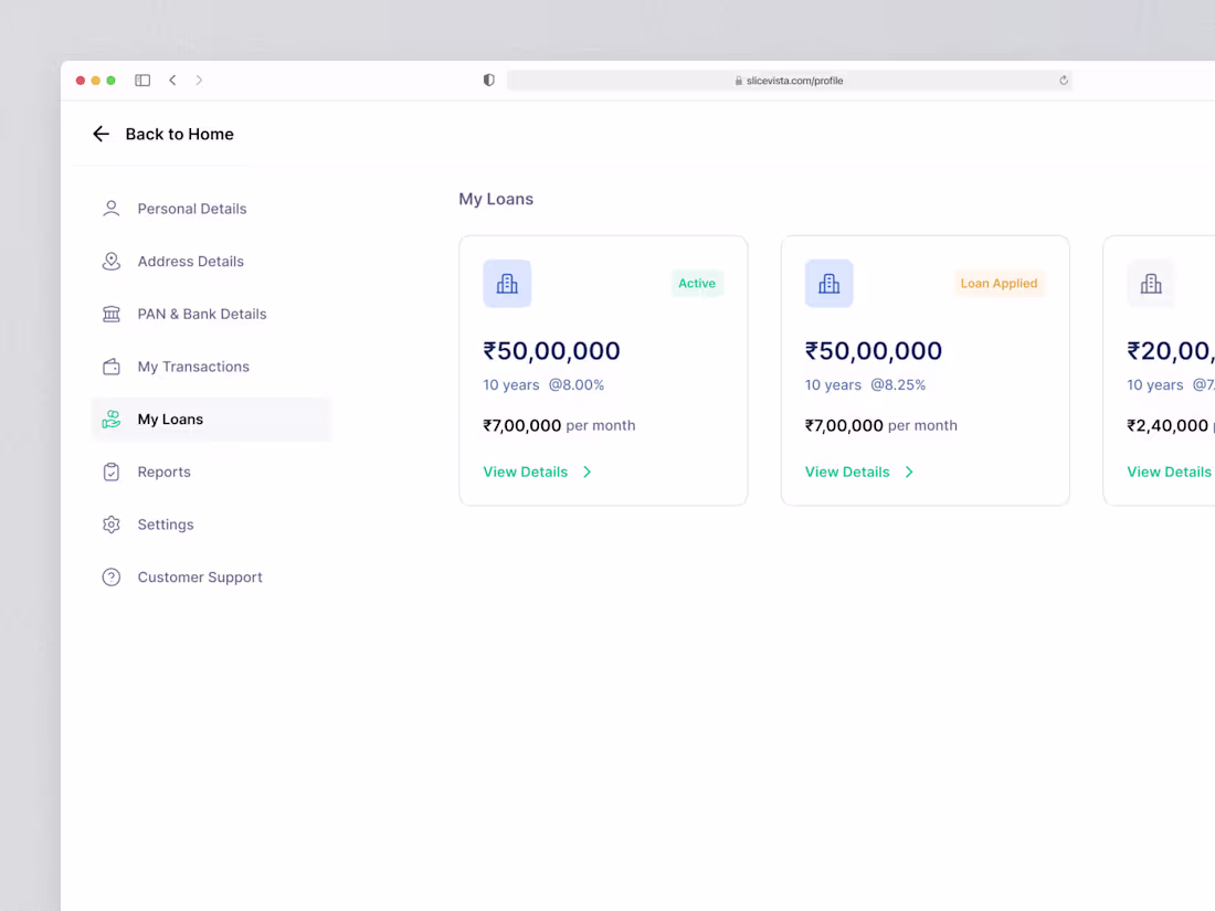 Cover image for Profile Page - Loans | Fintech