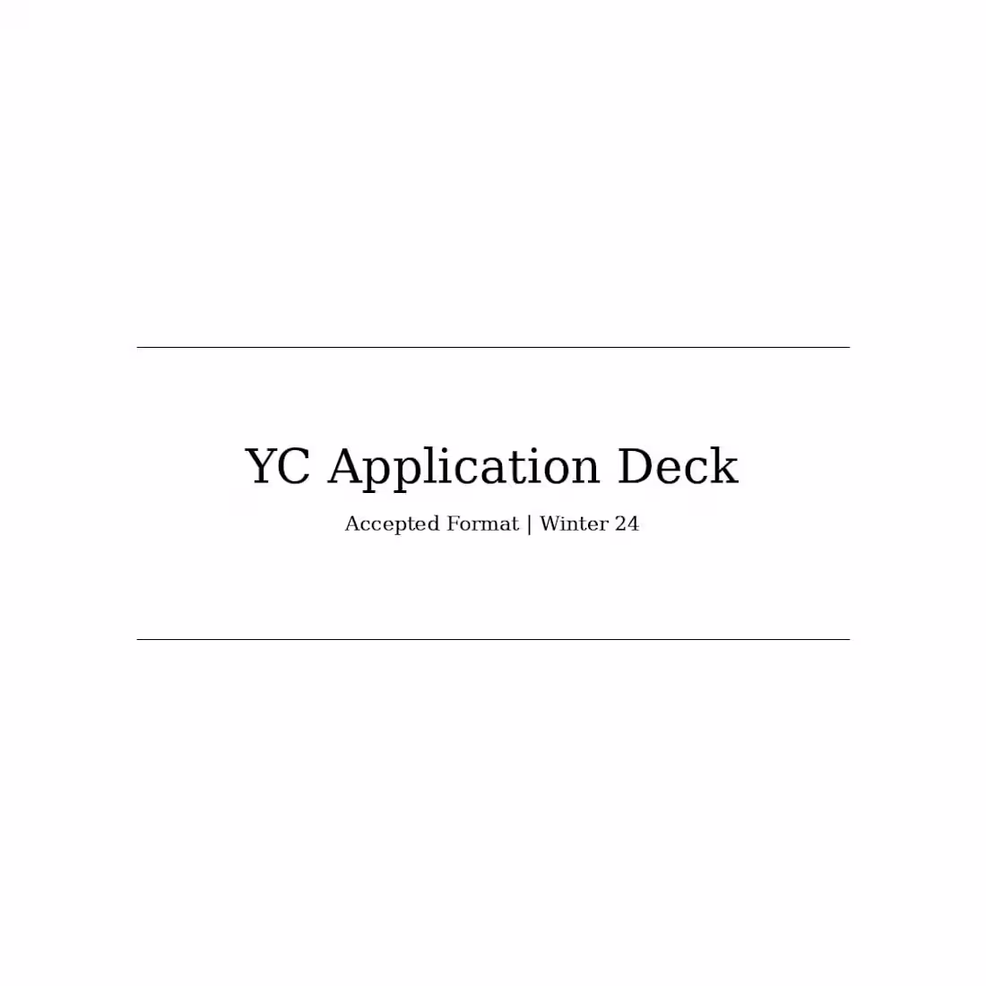 Cover image for Title: YC Application Deck Design