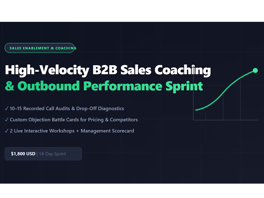 Cover image for High-Velocity B2B / B2C Sales Coaching & Outbound Enablement