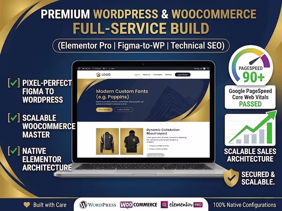 Cover image for Premium WordPress & WooCommerce Website Development (Elementor)