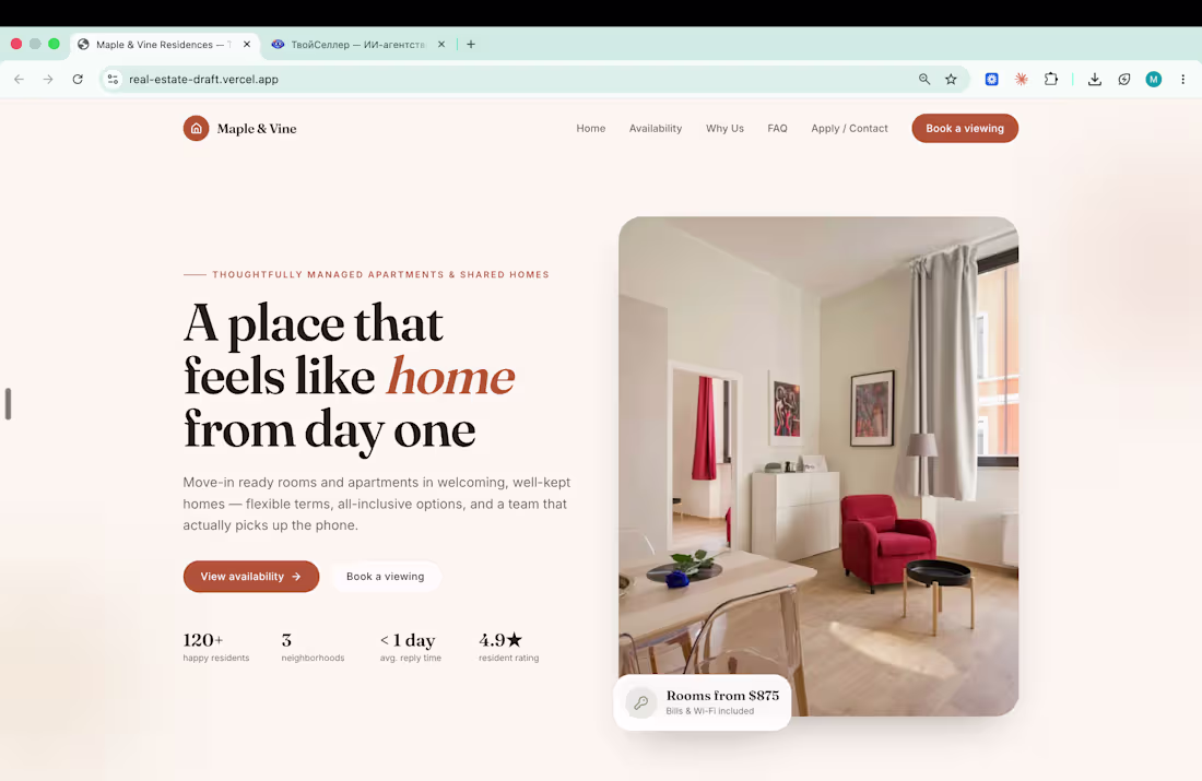 Cover image for Real estate website prototype