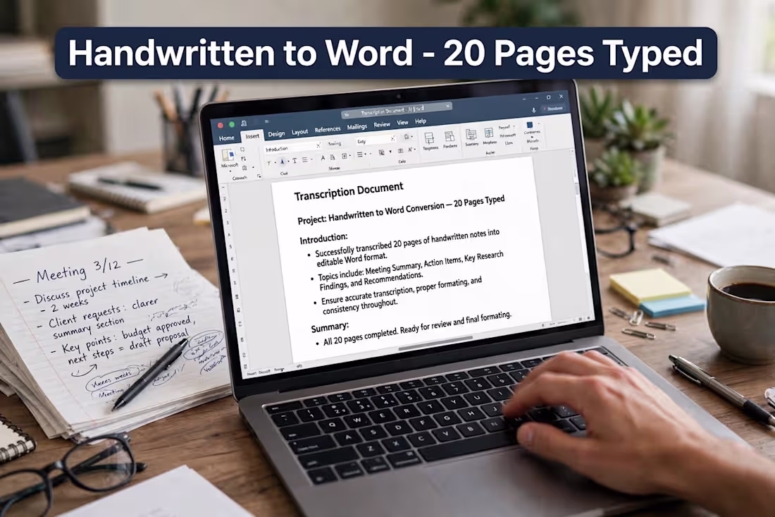Cover image for Handwritten Document to MS Word