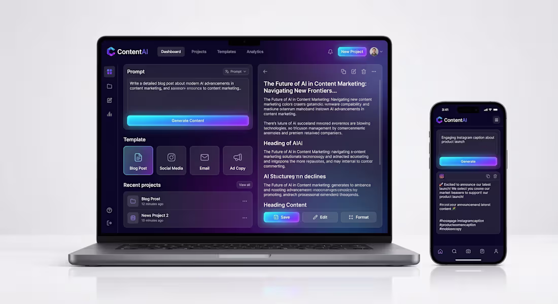Cover image for ContentAI is a modern AI-powered