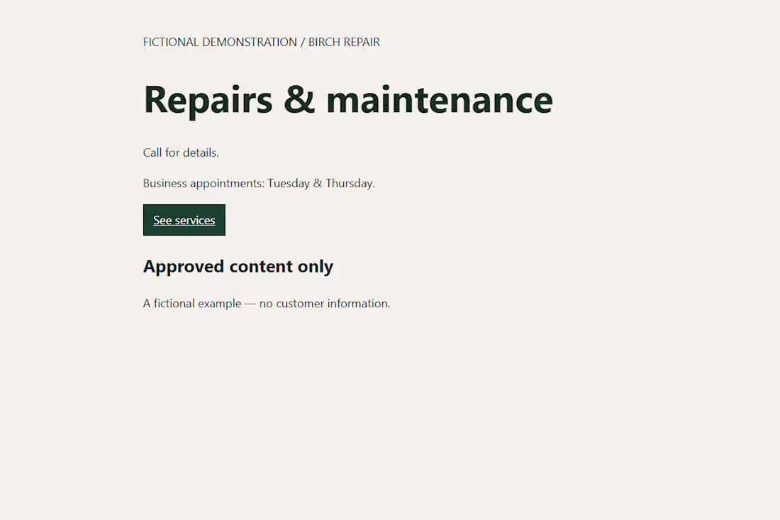 Cover image for Birch: HTML Text Corrections (Fictional Demo)