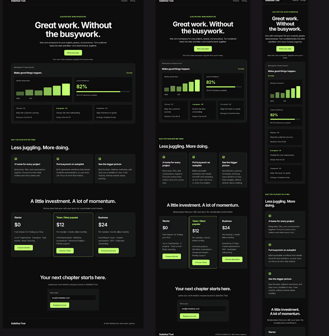 Cover image for Satisfied Tool — High-Converting Dark