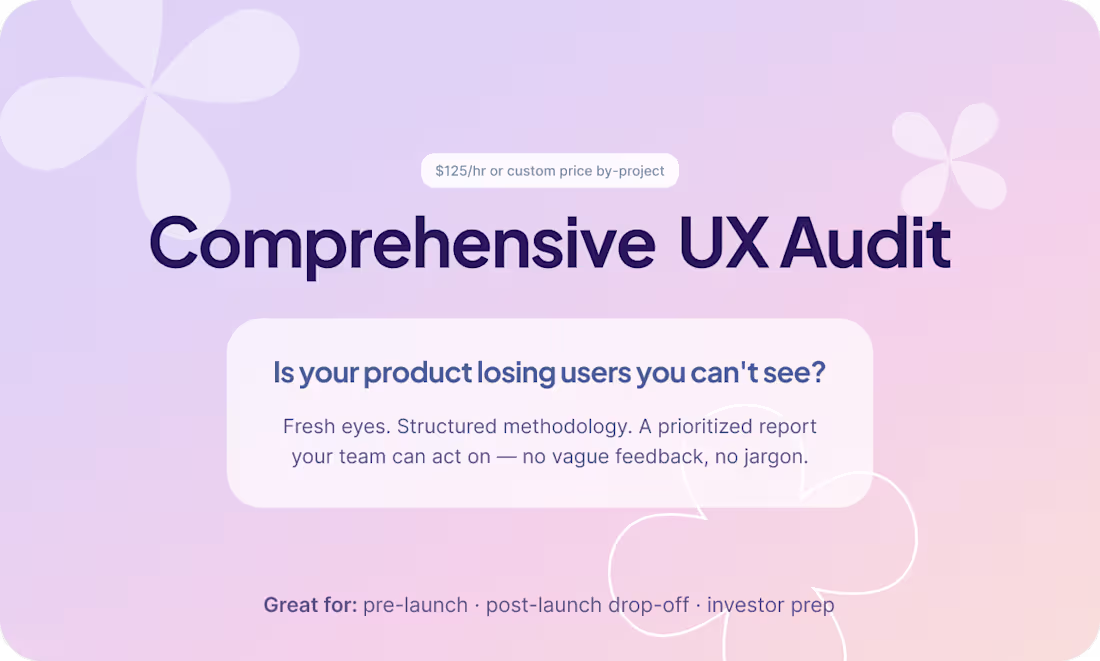 Cover image for Comprehensive UX Audit