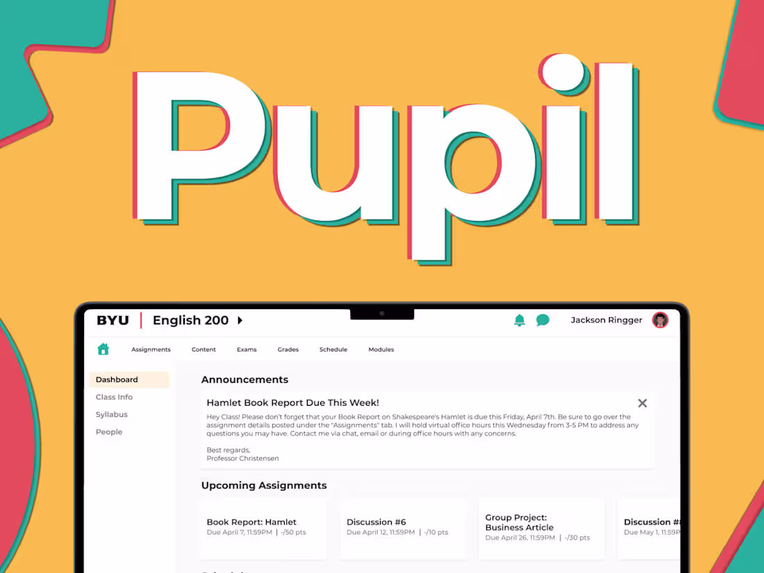 Cover image for Pupil - Designing a Learning Management System