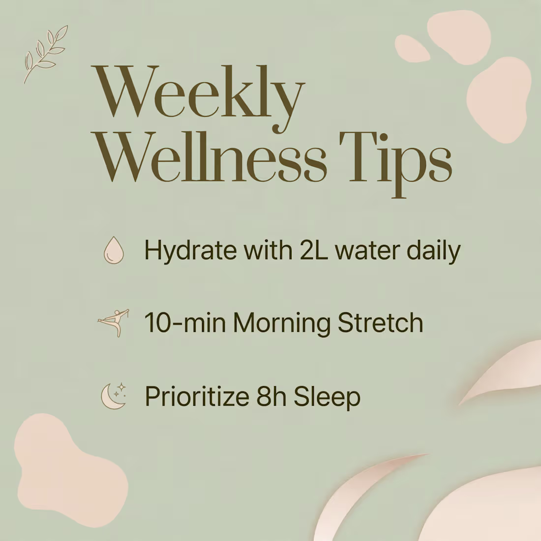 Cover image for Weekly Wellness Tips - Minimalist