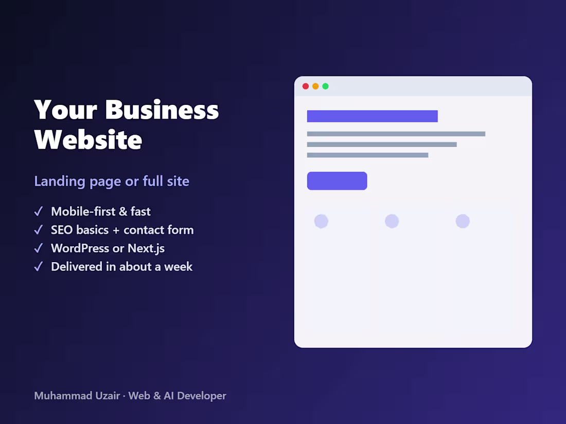 Cover image for Business Website or Landing Page, Fast and Mobile-Ready