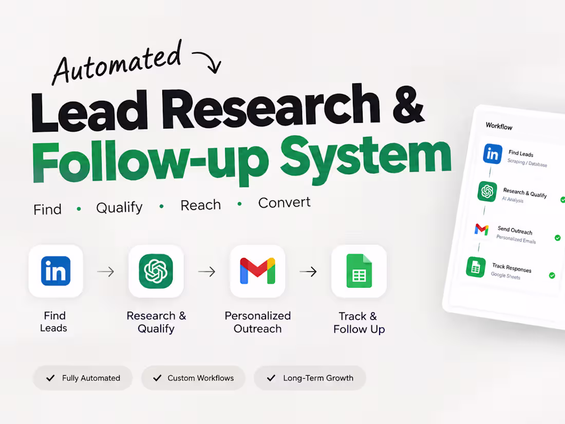 Cover image for AI-Powered Lead Research & Follow-Up System