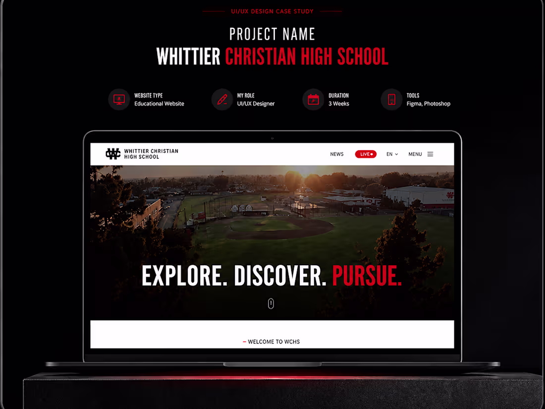 Cover image for Whittier Christian High School Website Redesign