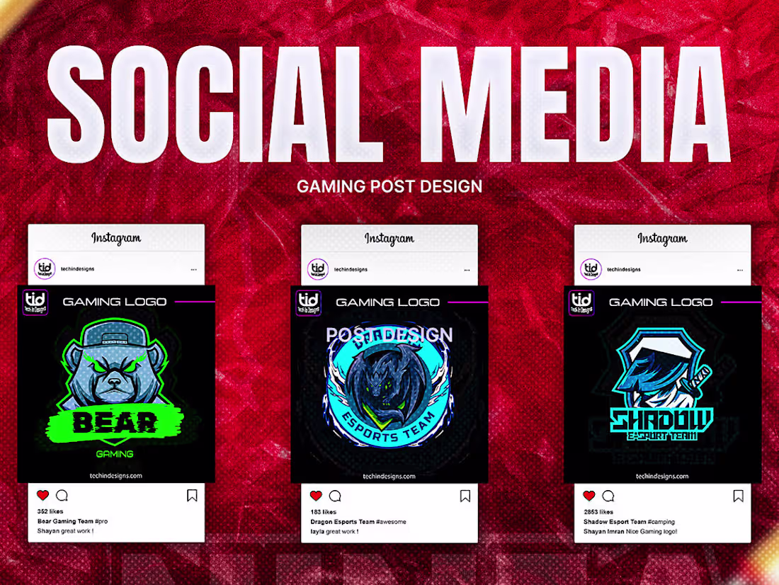 Cover image for Social media posts and logo design for Techindesigns.