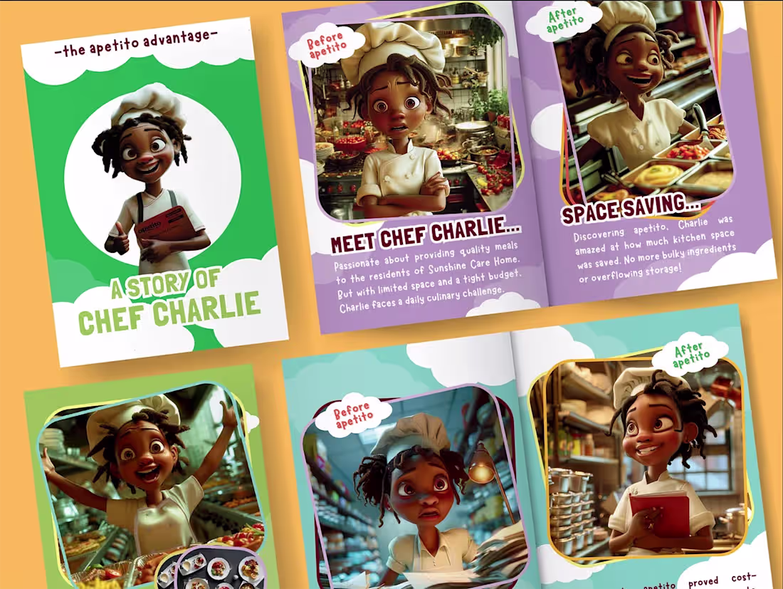 Cover image for AI character development + sales brochure for apetito