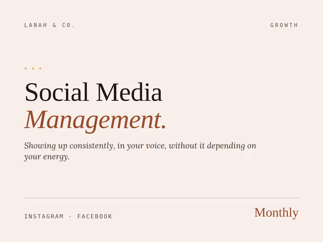 Cover image for Social Media Management – Monthly Content for Coaches