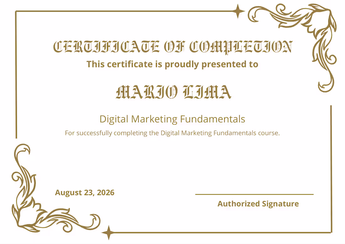 Cover image for Digital Marketing Certificate Design