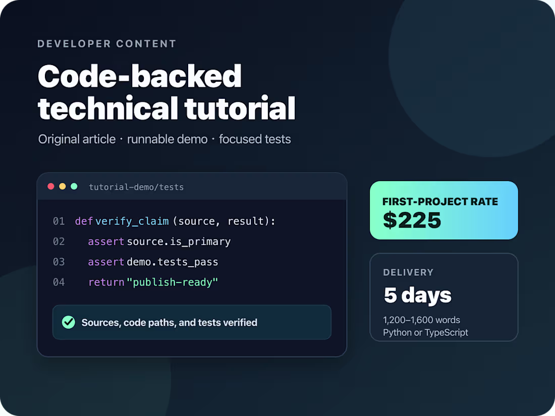 Cover image for Code-Backed Technical Tutorial with a Tested Demo