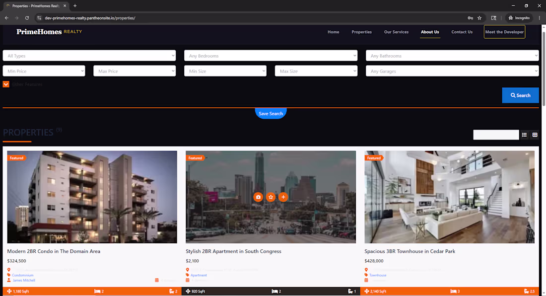 Cover image for Modern real estate website designed