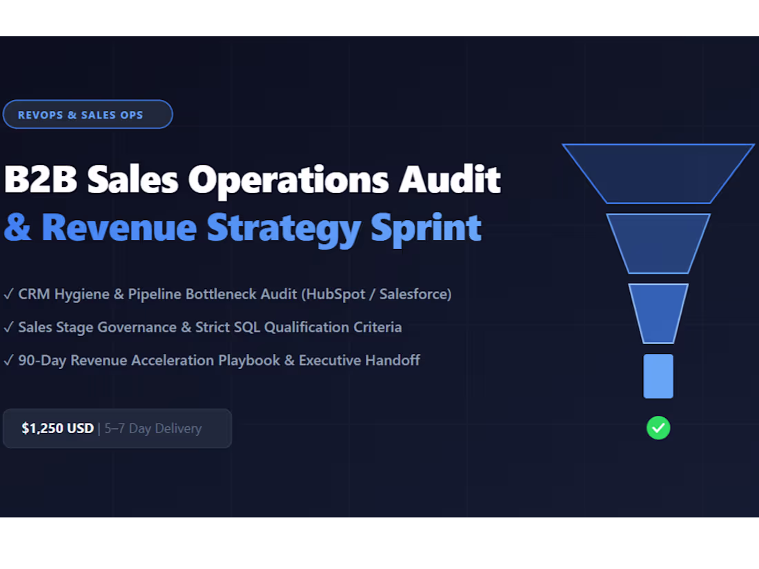 Cover image for B2B Sales Operations Audit & Pipeline Strategy Sprint