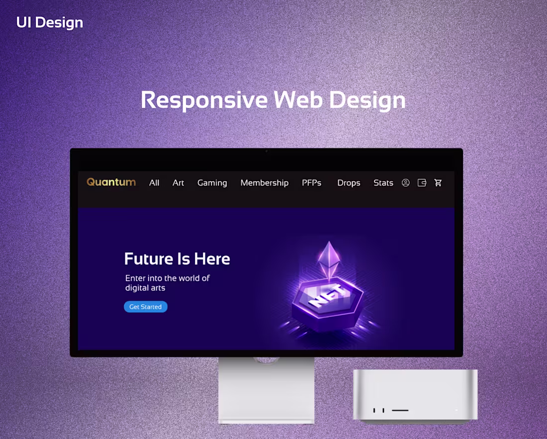 Cover image for NFT Responsive Design Landing Page | UI Design | Behance