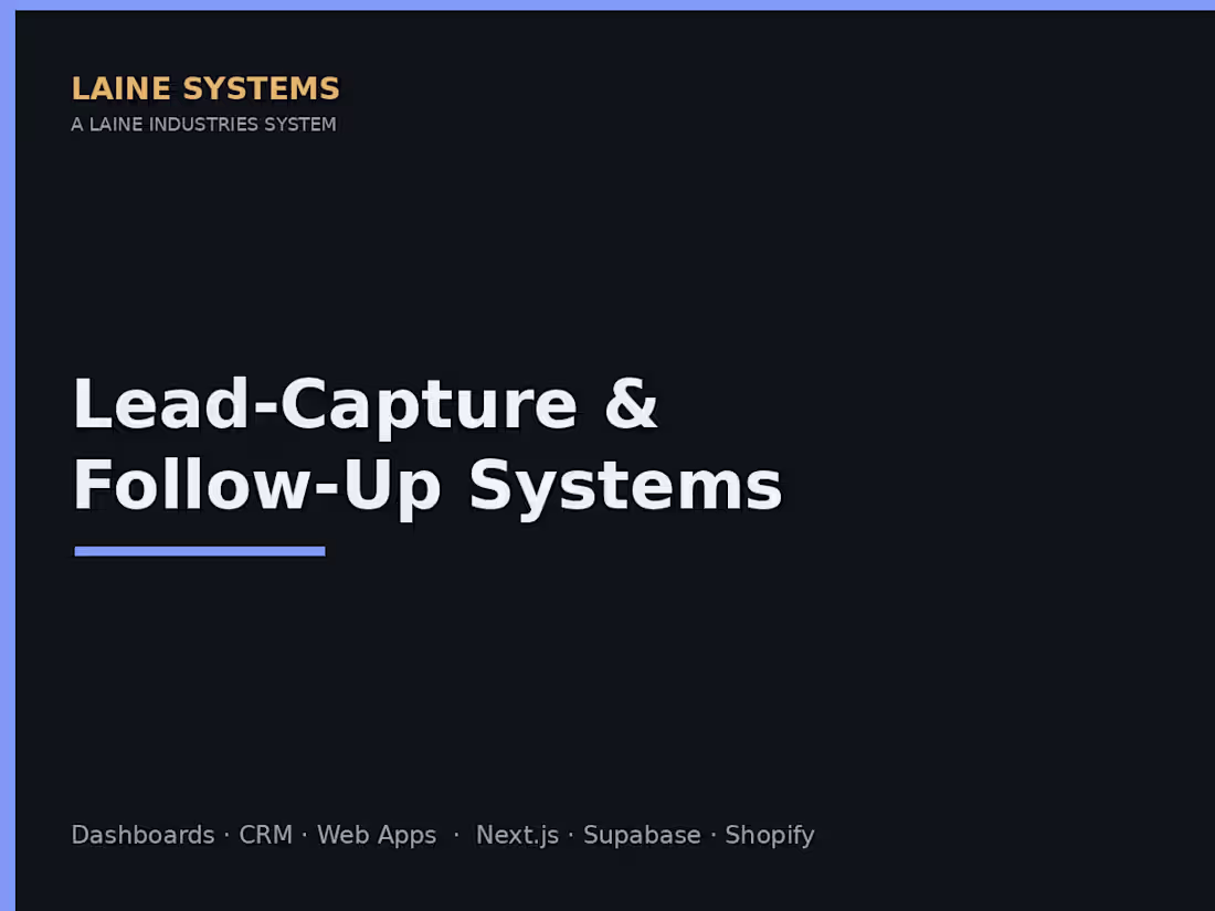 Cover image for Lead-capture & follow-up systems