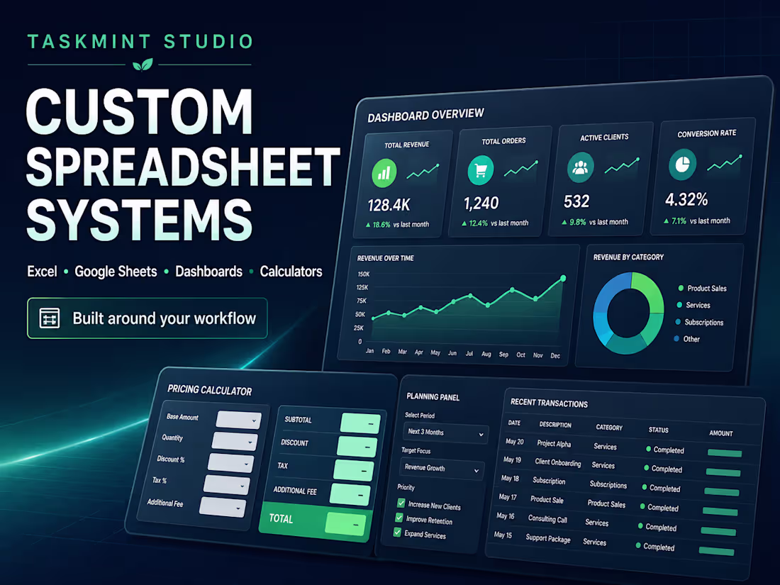 Cover image for Custom Excel & Google Sheets Business System