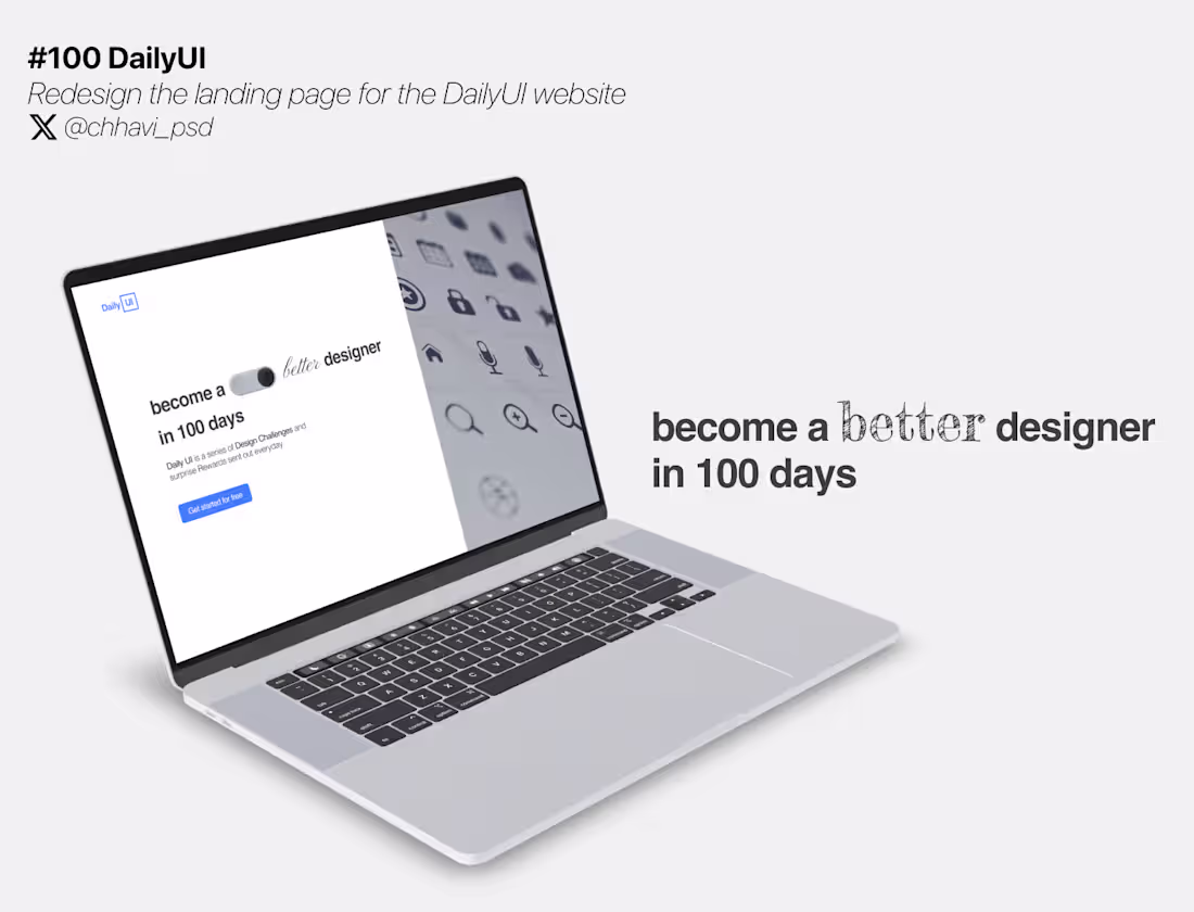 Cover image for #DailyUI_100 Redesign the DailyUI website