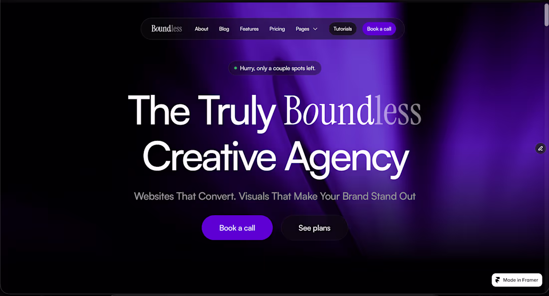 Cover image for Boundless Creative Agency Full website