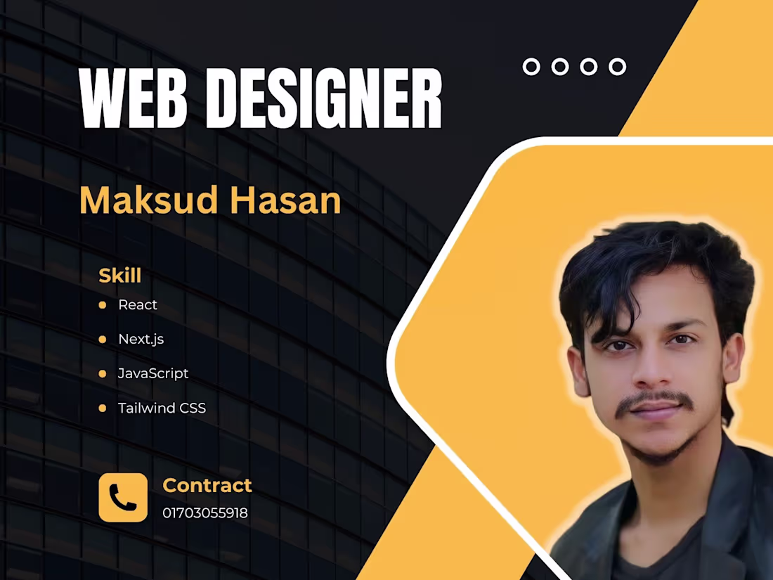 Cover image for Web Designer | React, Next.js, API Integration, Javascript