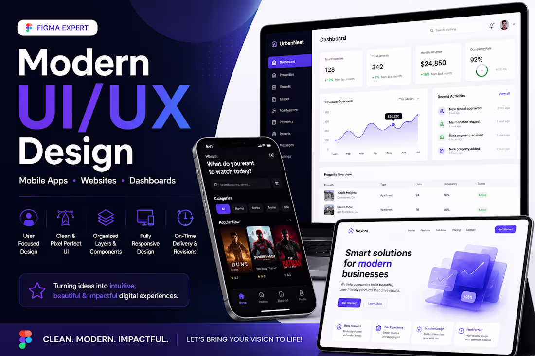 Cover image for Mobile App & Website UI/UX Design