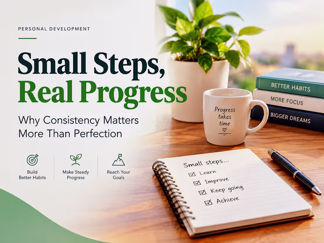 Cover image for Small Steps, Real Progress: Consistency Beats Perfection