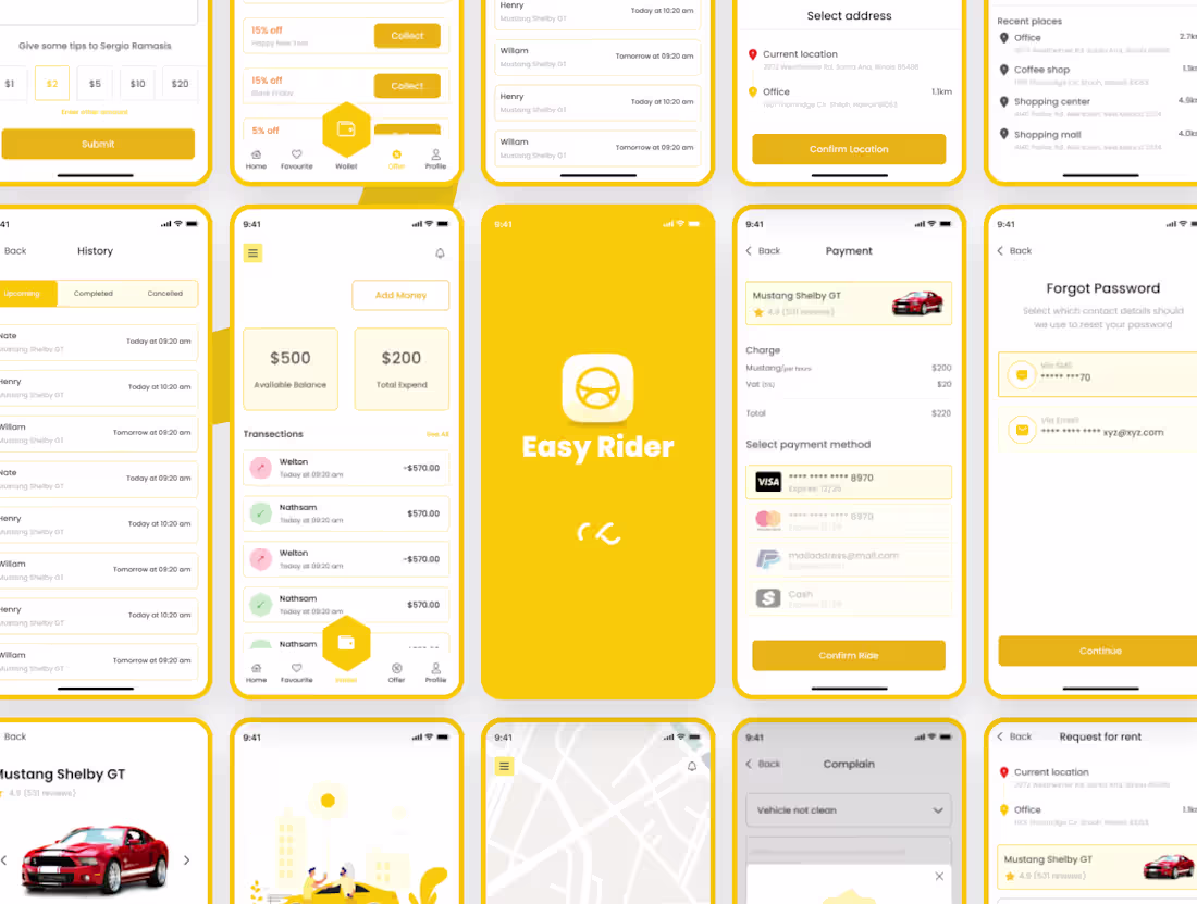Cover image for Taxi Booking App UI Kit