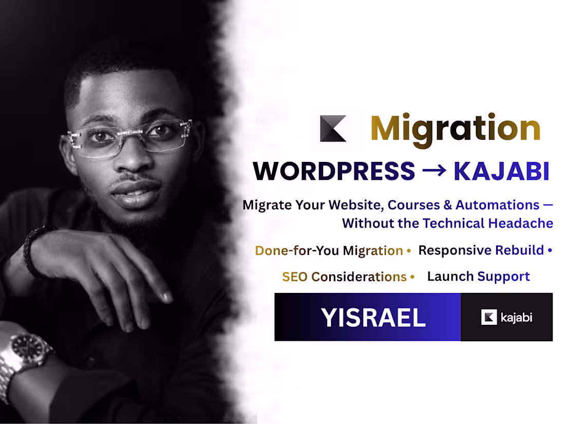 Cover image for Kajabi Migration from WordPress | Website, Courses & Automation