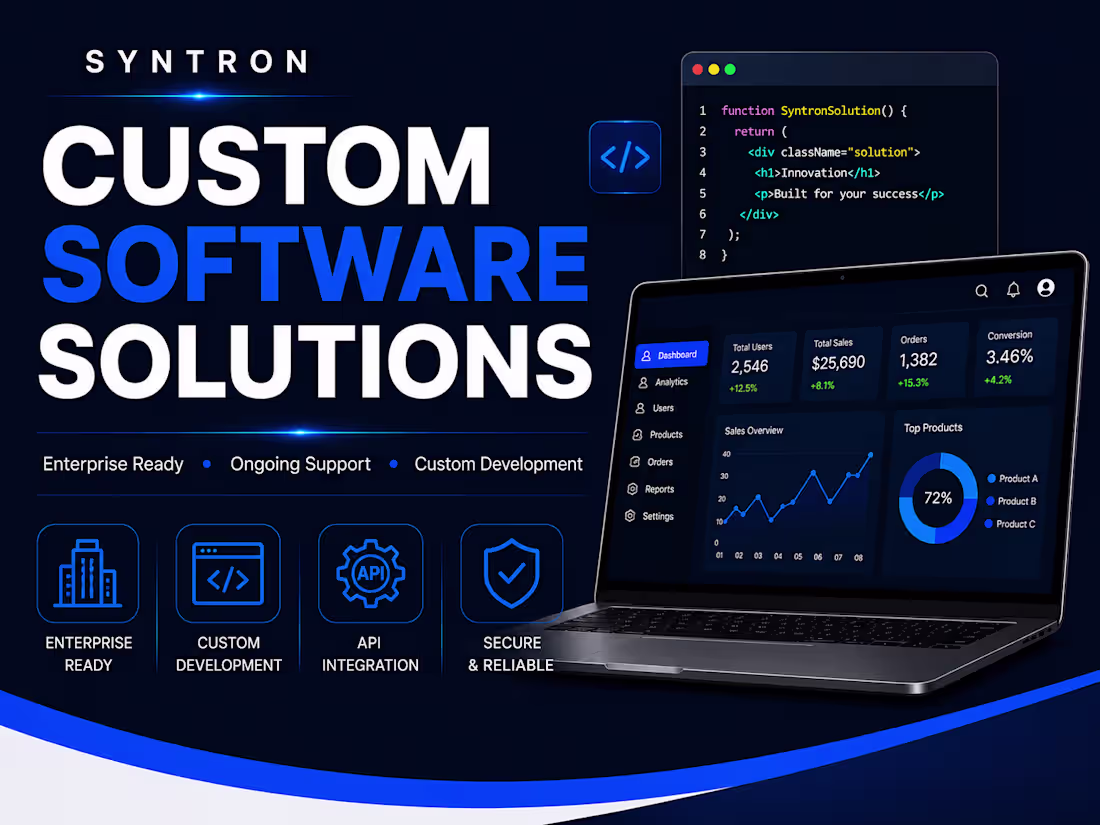 Cover image for Custom Ai-powered Software Solutions | SaaS, ERP, CRM, SMS, HRMS