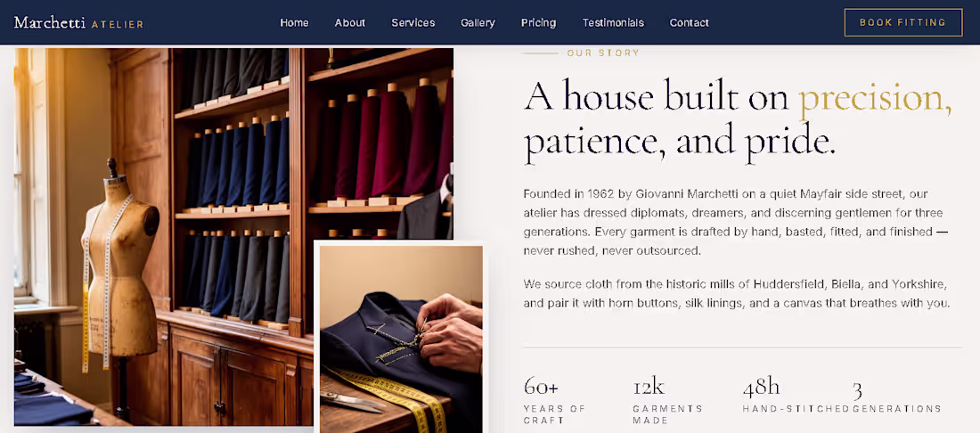Cover image for Crafting Timeless Elegance, One Perfect