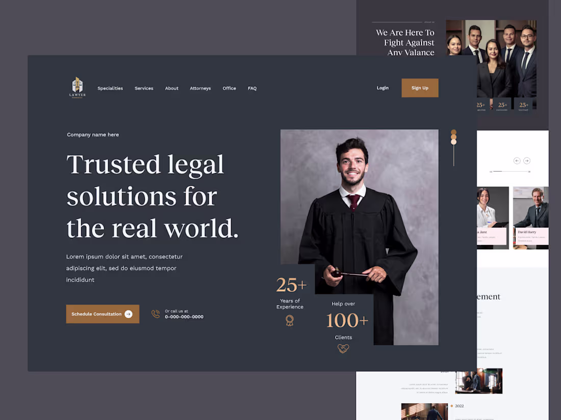 Cover image for Law Firm Website Landing Page Design