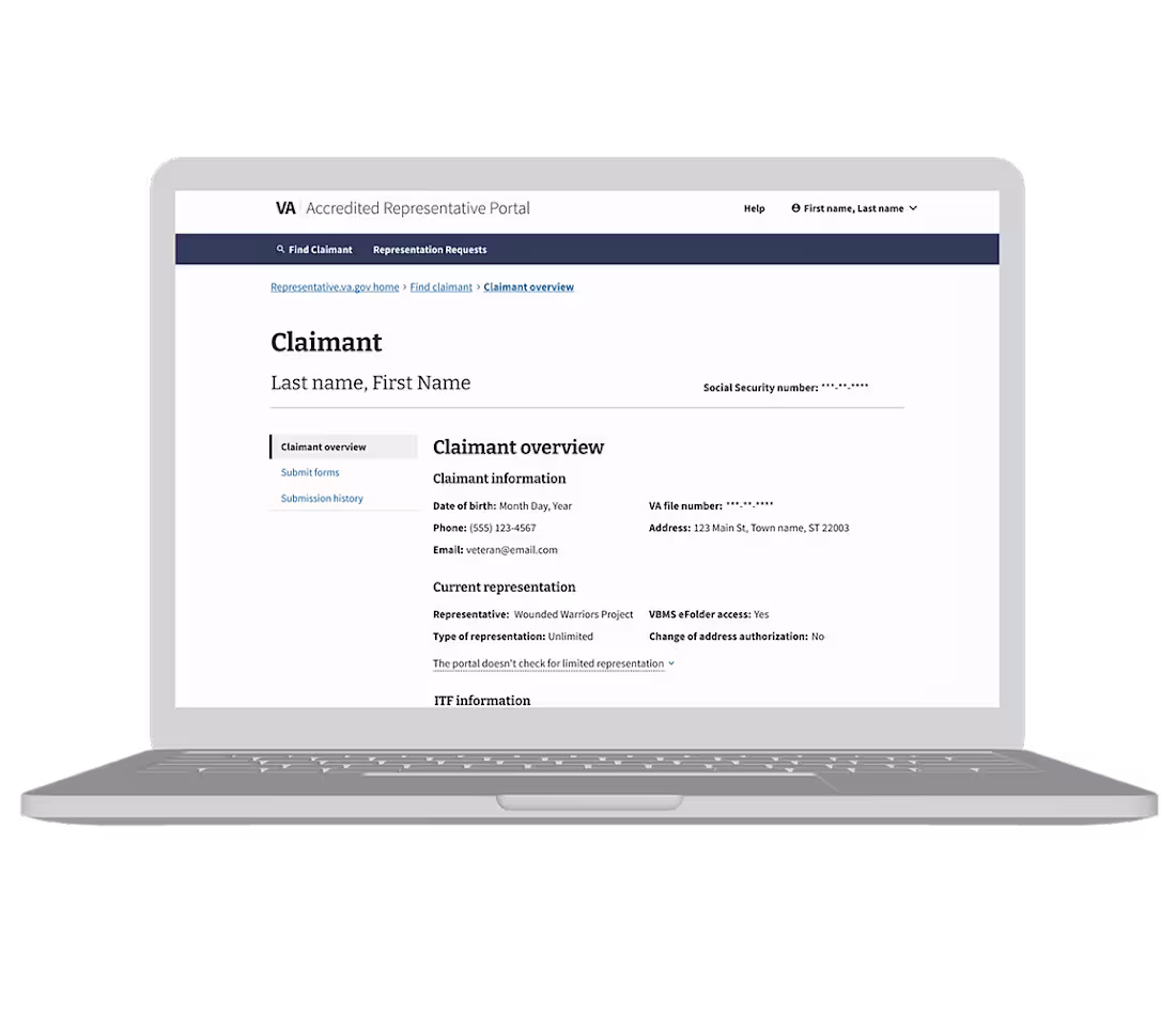 Cover image for Claimant Page Redesign for VA Portal