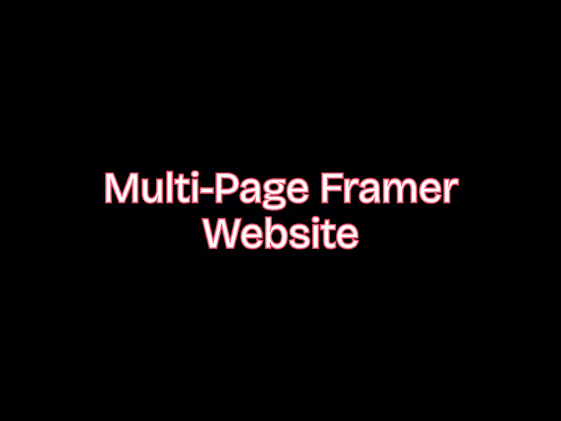 Cover image for Multi-Page Framer Website