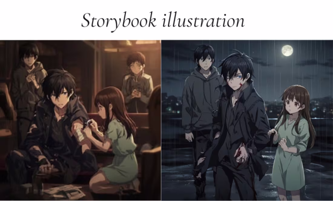 Cover image for AI story Illustrations: Consistent characters via Bing AI