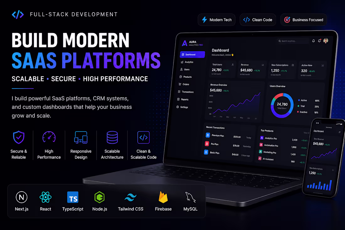 Cover image for Build a Modern SaaS Platform, CRM or Dashboard
