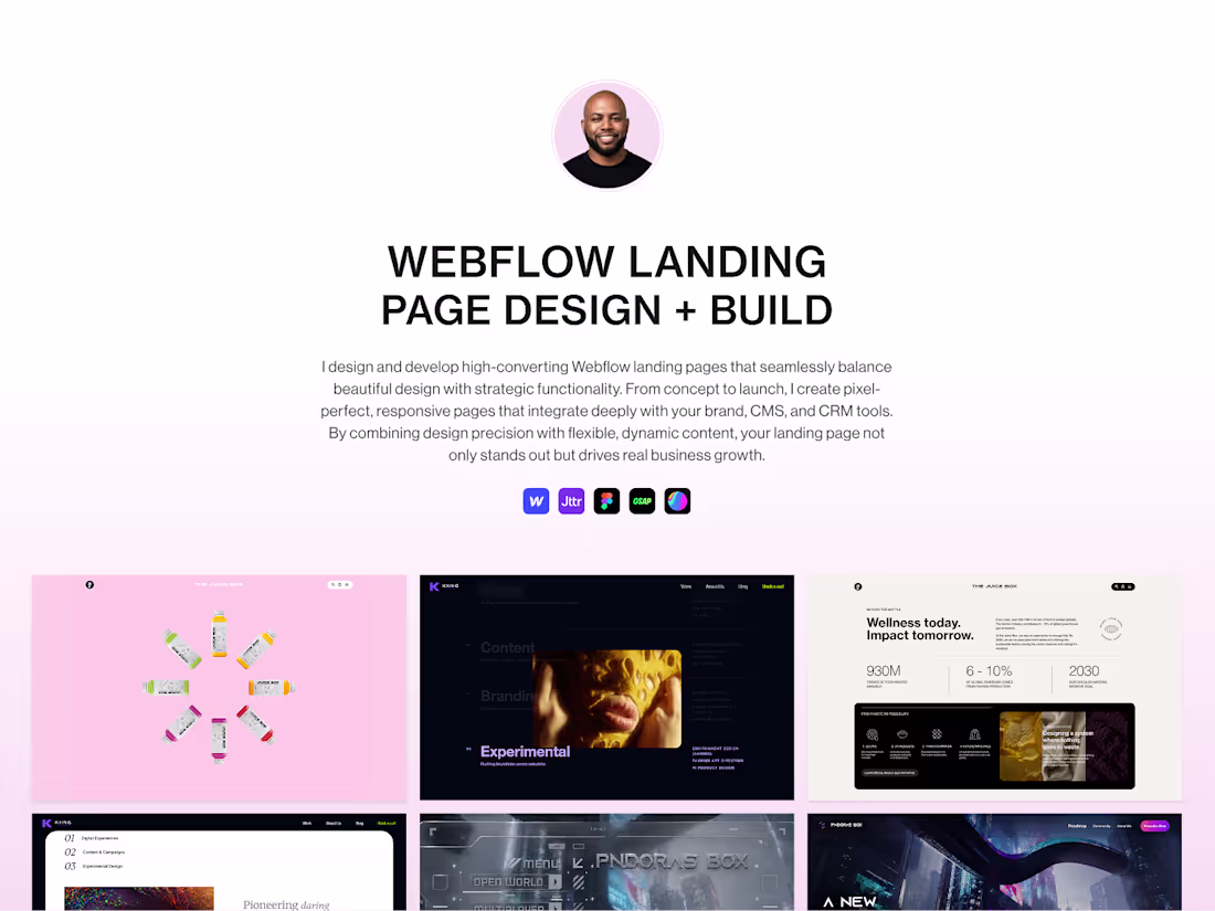Cover image for Webflow Landing Page:  Design + Build