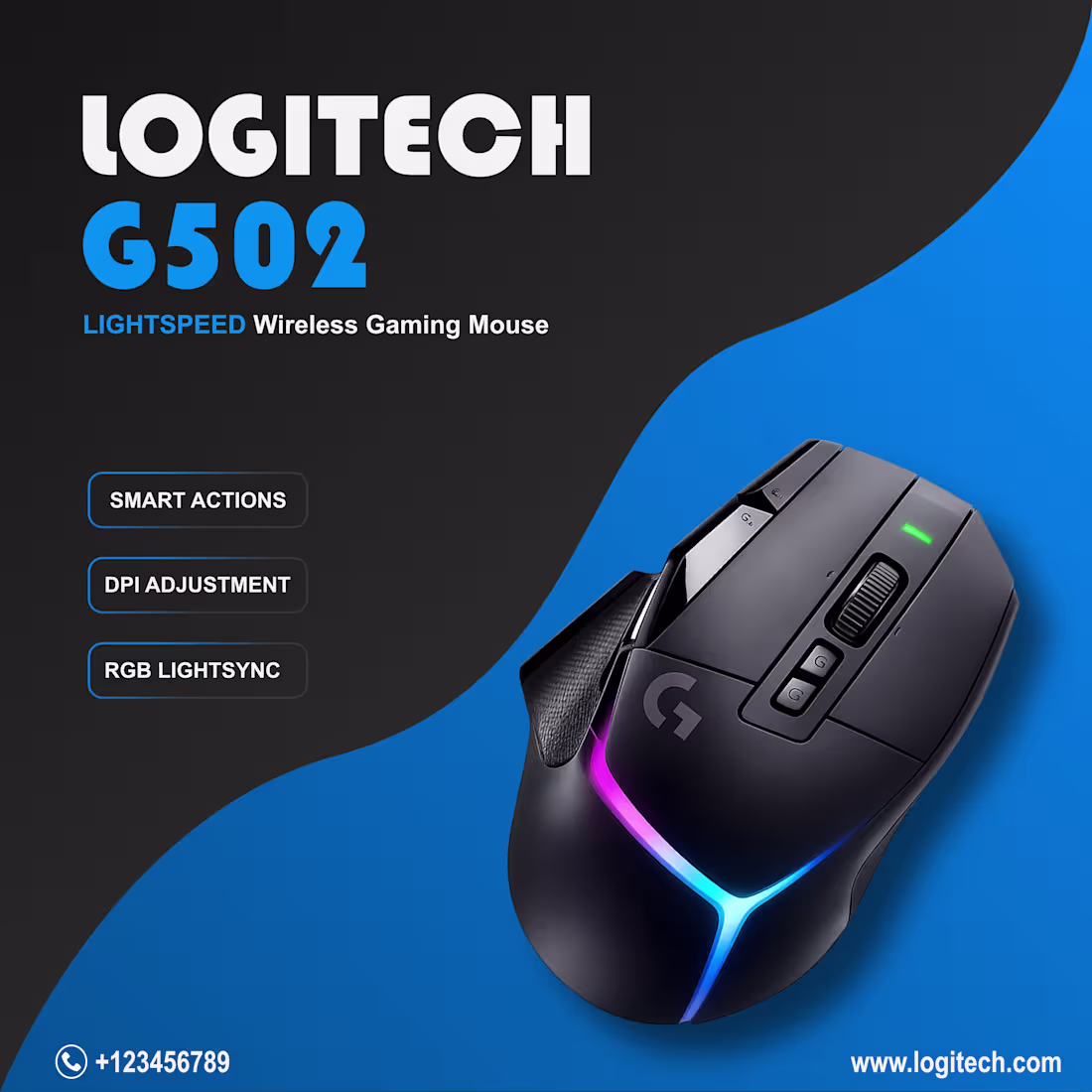Cover image for Logitech G502 LIGHTSPEED Gaming Mouse